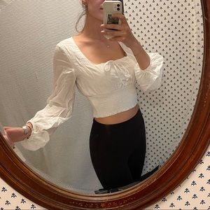 White Smocked Top